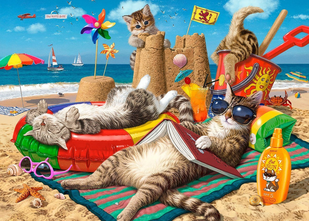 cats on the beach diamond painting, cats on the beach diamond art by Create Love Share Australia